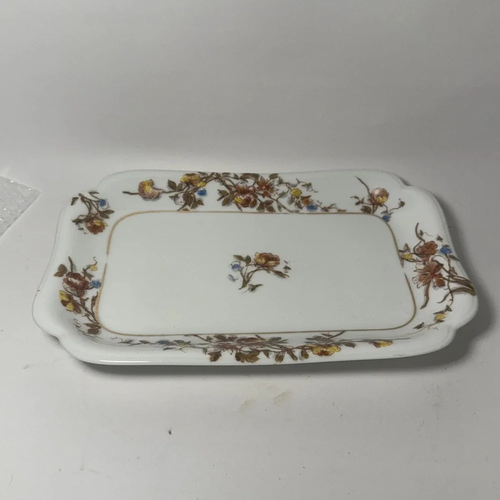 Haviland Limoges France Floral Porcelain Rectangular Platter‎ Tray H&Co L 12x8